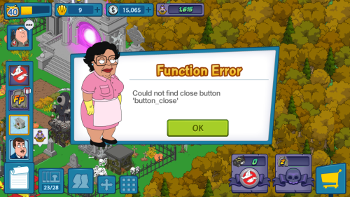 button close Error Message