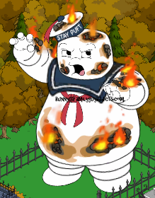 Stay Puft on fire 3