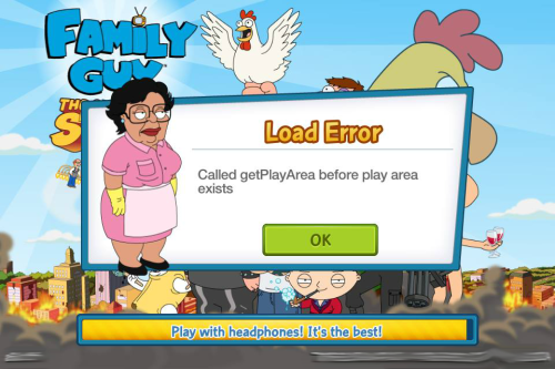 get play area error message glitch