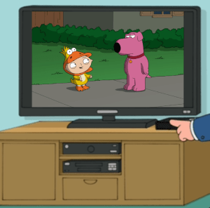 Pink Brian and Vampire Duck Stewie