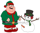 Elf Peter Build Naughty Snowman