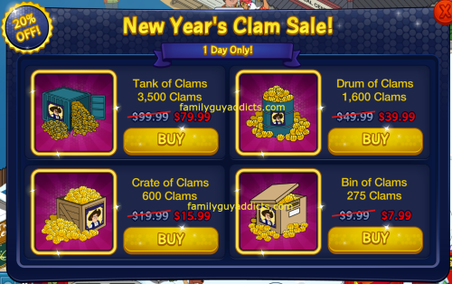 New Year's Clam Sale