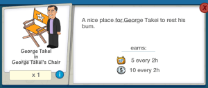 George Takei and His Chair in Inventory