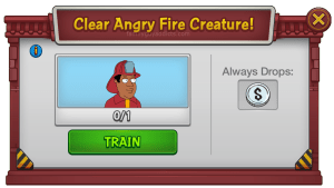 Clear Angry Fire Creature Coin