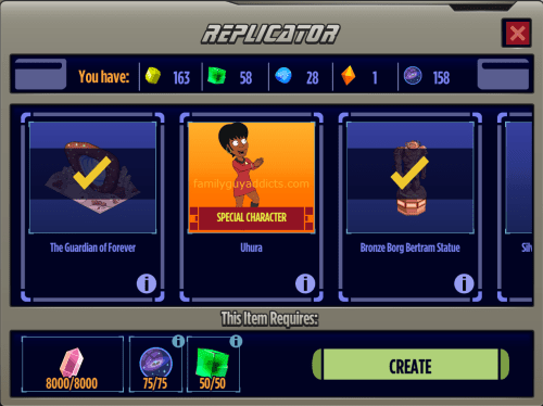 Uhura Replicator Create