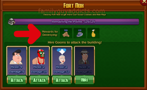 Fort Nox Rewards for Destroying