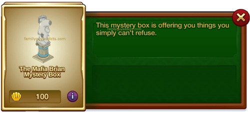 Mafia Brian Mystery Box Menu