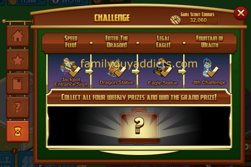 4 Challenge Pop Up Screen