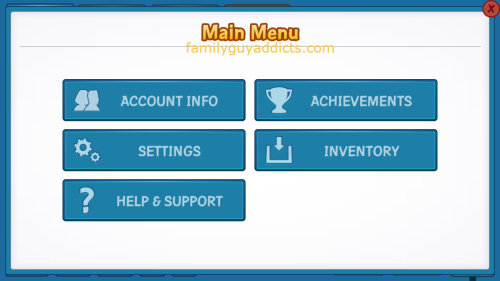 Main Menu & Account Screen