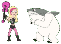 Avril Lavigne Fight Polar Bear Shark