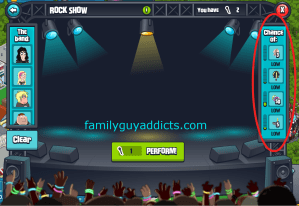 Rock Show Chance Items to Win