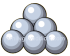 6 Silver Cannon Balls