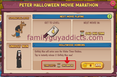 Movie Screen Unholy Nun Timer