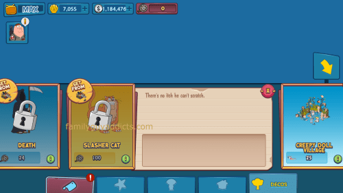 Slasher Cat Event Menu