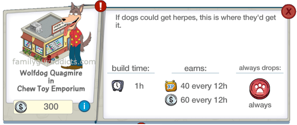 Wolfdog Quagmire in Chew Toy Emporium Menu
