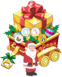 Santa Claus & Gold Gift Box