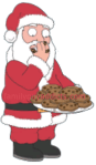 Santa Claus Gorge on Cookies