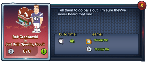 Just Balls w Rob Gronkowski Menu