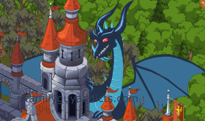 Black Dark Blue Dragon