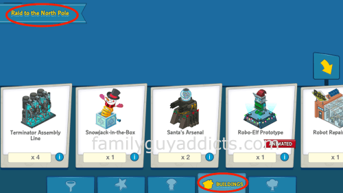 Filter Raid to the North Pole Buildings